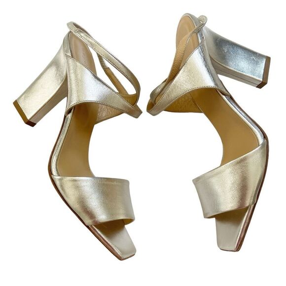 NEW Aeyde Gabriella Metallic Silver Sandals size 39.5 - Picture 3 of 7
